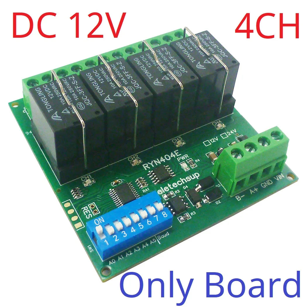 T73 Plug-in Relay Module – RS485 Modbus RTU Remote IO Controller with Momentary Latching Interlock Delay Switch for DIY Smart Home RYN404E/RYN408F