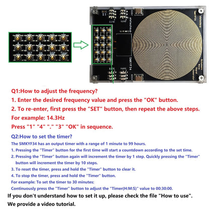 SMKYF34 4CH 0.01-500KHz High-Precision Schumann Resonance Generator – 7.83Hz Ultra Low Frequency OLED Sleep Aid Meditation Device with 99-Hour Timer